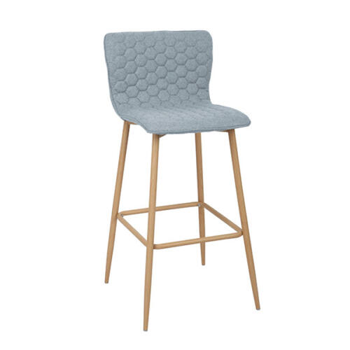 Banqueta Bistro decorativa revestida em tecido - REF. ANM 8114 CINZA