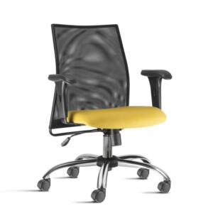 Cadeira Liss giratoria com braço base cromado
